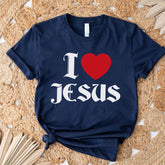 Sandjest Christian T-Shirt I Love Jesus Gift for Christians Jesus Lover Bible Lover